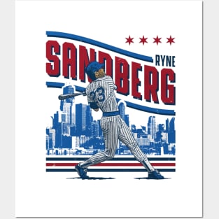 Ryne Sandberg Chicago C Skyline Posters and Art